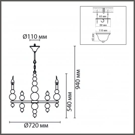 8107/8 MODERNI LN25 122 никель, металл Люстра Е14 8*40W 220V NANA
