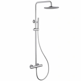Душевая стойка ABBER Wasser Kreis AF8160L с термостатом без излива, хром