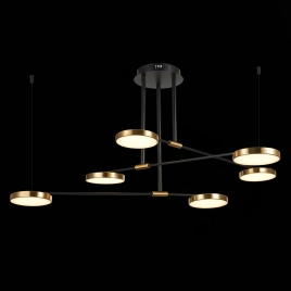 SL1605.403.06 Светильник подвесной ST-Luce Черный/Латунь, Белый LED 6*7,5W 3000K