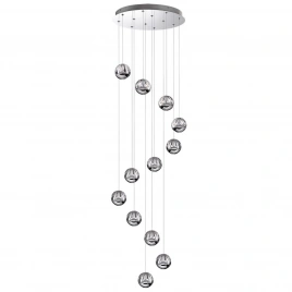 5100/60L L-VISION ODL25 хром/прозрачный/акрил Люстра каскадная LED 60W (12*5W) 4000K 3000Лм SONO