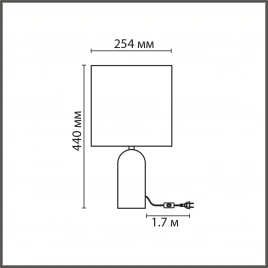 8146/1T MODERNI LN25 000 серый, керамика/текстиль Настольная лампа Е27 1*60W 220V AKIVI