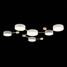 SLE600102-06 Светильник потолочный Золотистый, Светлое дерево/Белый, Серый LED 6*15W 4000K