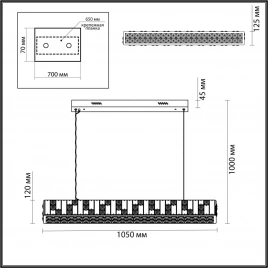 5072/50L HALL ODL24 615 золото/прозрачный/белый/металл/хрусталь/алебастр Подвес LED 35W 3700K CROSSA