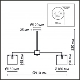 6591/8 CLASSI LN25 62 хром/белый, металл/текстиль Люстра подвесная E14 8*40W 220V SUNTORI