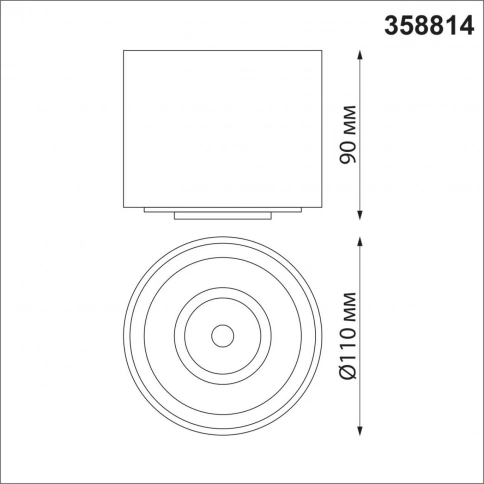 358814 OVER NT21 378 черный Светильник накладной светодиодный IP20 LED 18W 1600Лм 4000K 220V GESSO фото 1