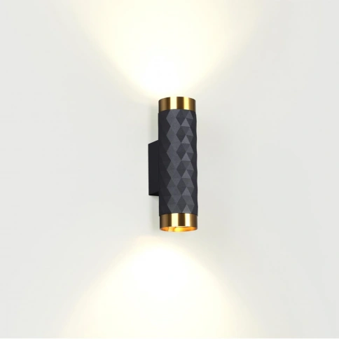 4287/2W HIGHTECH ODL22 403 черный/золотистый/металл Настенный светильник IP20 LED GU10 max 2*10W AD  фото 2
