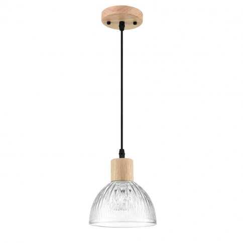 8055/1A SUSPENTIONI LN25 310 дерево/прозрачный металл/стекло Подвесной светильник E27 1*60W 220V NAT фото 2