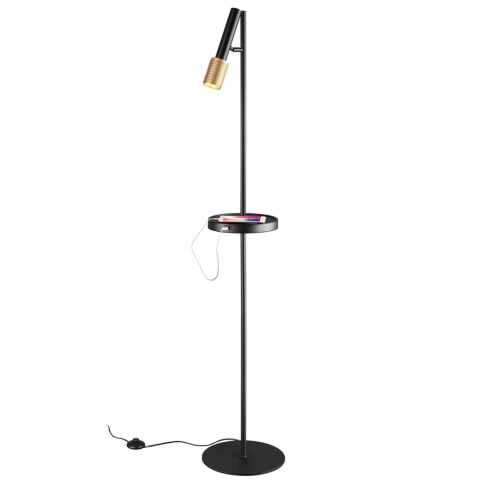 4240/1F HIGHTECH ODL21 381 черн/зол/металл Напольн.св-ник c выкл, USB IP20 LED GU10 max 10W MEHARI фото 3