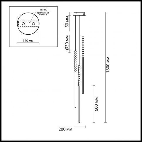 6639/33L HIGHTECH ODL24 291 металл/античная бронза/белые бусы из акрила Подвесной светильник IP 20 L фото 1