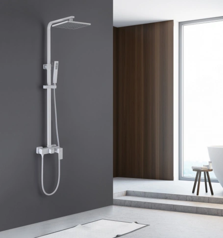 Душевая стойка ABBER Daheim AF8220WL без излива, белая матовая фото 2