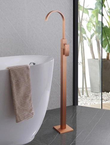 Смеситель ABBER Wasserfall AF8640MRG напольный для раковины, розовое золото матовое фото 2