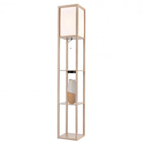 8091/1F COMFI LN25 361 дерево/белый, дерево/текстиль Торшер Е27 1*60W 220V PRACTIC фото 3