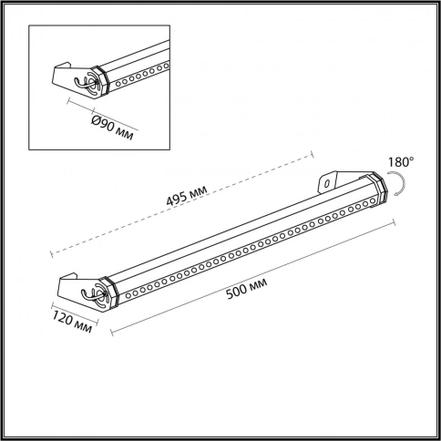 7040/10WL NATURE ODL25 721 черный/металл Фасадный поворотный на 180° светильник IP65 LED 10W 3000K 2 фото 2