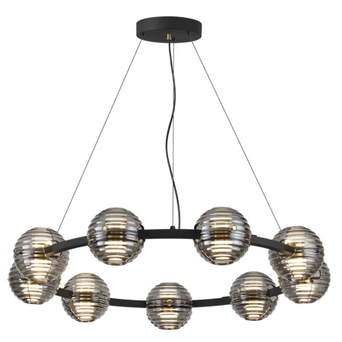 5041/90L L-VISION ODL24 545 черн./золото/дымчатый/металл/стеко Люстра LED 90W 4000К 7751Лм TRONI фото 3