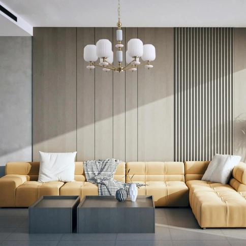 8334/6 MODERNI бронза/белый, металл/керамика/стекло Люстра E27 6*40W 220V ALEGRA фото 3