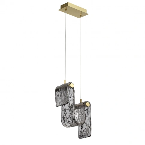 5106/11L L-VISION  ODL26 золотой брашинг/дымчатый металл/стекло Подвес LED x 11W 4000K FLOW фото 2