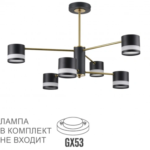 8240/6C COMFI LN25 197 черный/латунь, металл/акрил Люстра потолочная LED GX53 6*7W 220V LANIKA фото 2