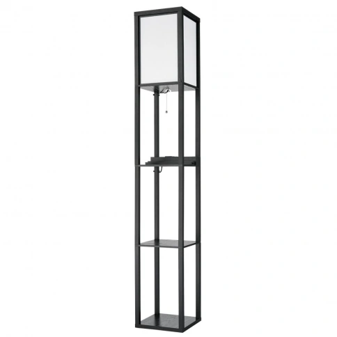 8093/1F COMFI LN25 361 черный/белый, дерево/текстиль Торшер Е27 1*60W 220V PRACTIC фото 1