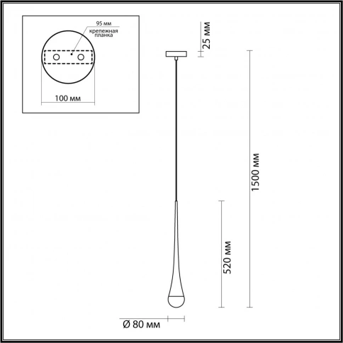 4278/1 L-VISION ODL21 341 прозрачн/золот фольг-ние Подвесной светильник IP20 GU10 LED max 6W GOTA фото 1