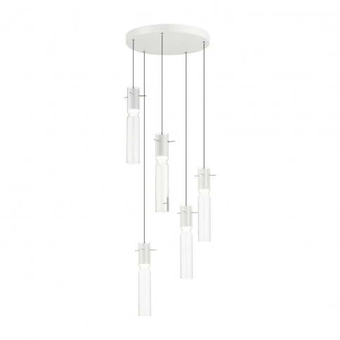 5058/25LB PENDANT ODL24 461 белый/прозрачный/металл/стекло Люстра каскадная LED 5*5W 3000K SCROW фото 1