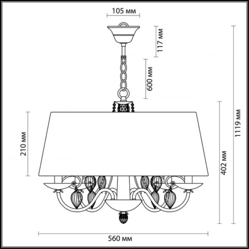 3921/4 CLASSIC ODL18 672 бронза/ткань/стекло Люстра IP20 E14 4*40W 220V NIAGARA фото 1