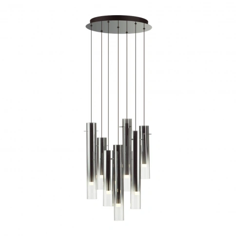 5061/32L PENDANT ODL24 455 черный/темн.хром/металл/стекло Люстра каскадная LED 7*4W 3000K SHINY фото 1