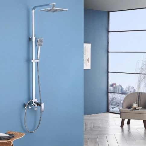 Душевая стойка ABBER Wasserfall AF8616L с изливом, хром фото 2