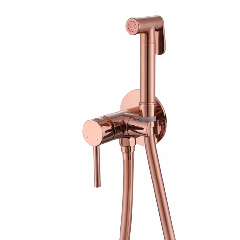 Смеситель ABBER Wasser Kreis AF8125RG с гигиеническим душем, розовое золото фото 1