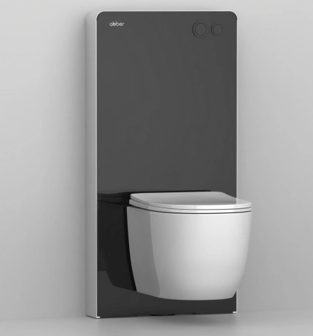 Инсталляционный модуль внешнего монтажа ABBER AC0107MB для подвесного унитаза, черный фото 2