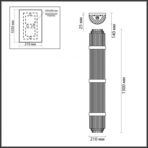 4854/6W HALL ODL_EX21 185 золото/стекло Настенный светильник E14 6*40W высота 1300см EMPIRE фото 1