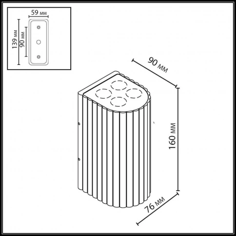 7127/14WL NATURE ODL25 Фасадный светильник черный/металл IP54 LED 15W 10°  220-240V GLENN фото 2