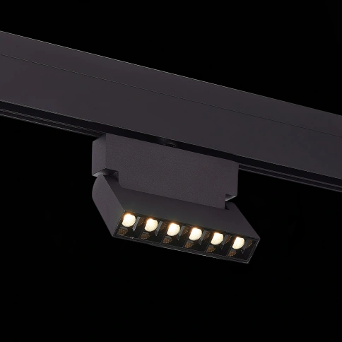 ST362.436.06 Магнитный трековый светильник Черный LED 1*6W 3000K 532Lm Ra>80 36° IP20 L120xW22xH134 фото 1