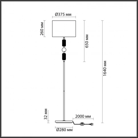 4861/1F CLASSIC ODL_EX22 202 золотой/раноцветн.керамика/стекло Торшер E27 1*60W 4861/1F CANDY фото 2