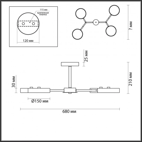 5652/72CL LEDIO LN23 275 белый, дерево Люстра потолочная LED 72W 3000-6000K 3253Лм 220V BRAD фото 1