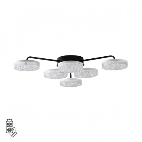 8236/6CL LEDIO LN25 000 черный, металл/акрил Люстра потолочная с пультом ДУ LED 85W 3000-6000К 220V  фото 2
