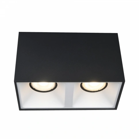 ST168.452.02 Светильник потолочный Черный GU10 2*50W IP20 L82,5xW165xH104 220V Без ламп фото 1