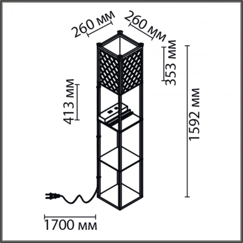 8093/1F COMFI LN25 361 черный/белый, дерево/текстиль Торшер Е27 1*60W 220V PRACTIC фото 2