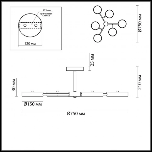 5652/99CL LEDIO LN23 276 белый, дерево Люстра потолочная LED 108W 3000-6000K 5385Лм 220V BRAD фото 1