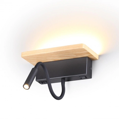 3868/8WL HIGHTECH ODL19 406 св.дерево/дерево Настен. светильник LED 8W 560Лм 3000К USB зарядка WOODY фото 3