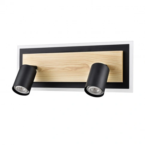 8025/19WL LEDIO LN24 черный/дерево, металл/МДФ Настенный светильник LED GU10 2*10W + LED 19W 220V PI фото 2