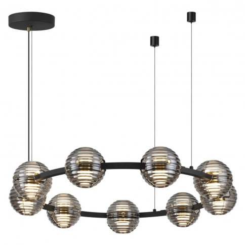 5041/90L L-VISION ODL24 545 черн./золото/дымчатый/металл/стеко Люстра LED 90W 4000К 7751Лм TRONI фото 1
