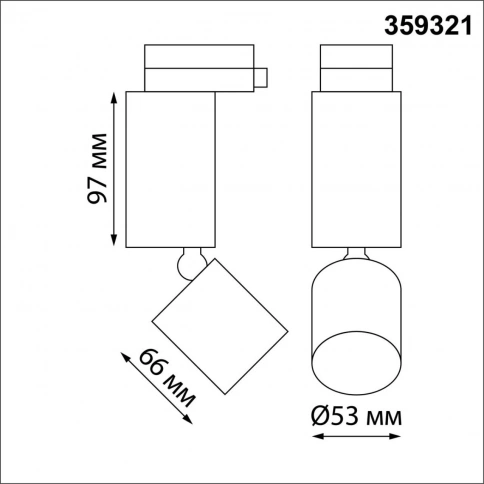 359321 PORT NT24 210 черный Светильник трековый однофазный трехжильный IP20 LED 10W 85-265V 3000K 11 фото 2