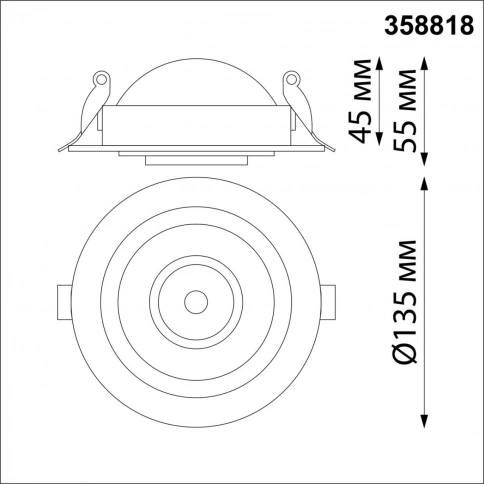 358818 SPOT NT21 466 черный Светильник встраиваемый светодиодный IP20 LED 18W 1600Лм 4000K 220V GESS фото 1