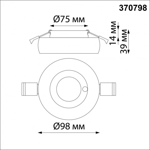 370798 SPOT NT21 531 белый/черный Светильник встраиваемый влагозащищенный IP44 GU10 50W 220V WATER фото 1