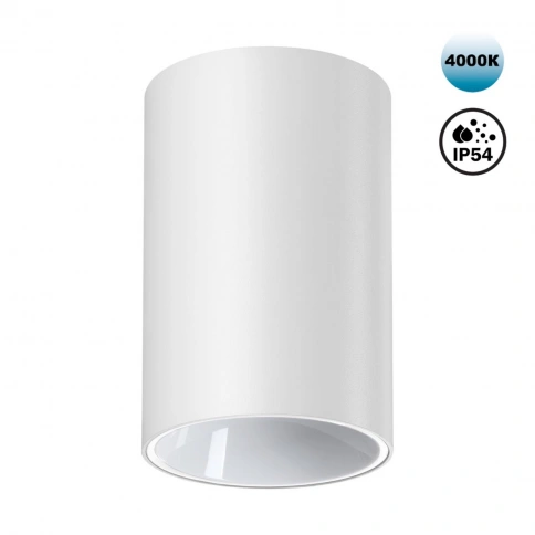 359417 OVER NT24 376 белый Светильник накладной влагозащищённый IP54 LED 10W 170-265V 4000К 830Лм RE фото 1