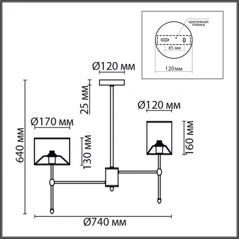 6589/6C CLASSI LN25 60 хром/белый, металл/текстиль Люстра потолочная E14 6*40W 220V LATTI фото 1