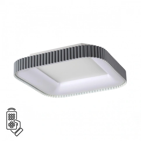 7769/56L AVRA LED SN 039 Светильник металл/белый/серый LED 56Вт+14Вт 3000-6000K 500х500 IP43 пульт Д фото 1