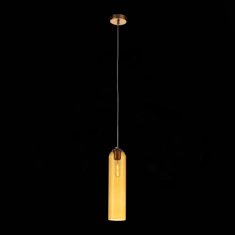 SL1145.393.01 Светильник подвесной ST-Luce Латунь/Янтарный E27 1*60W фото 1