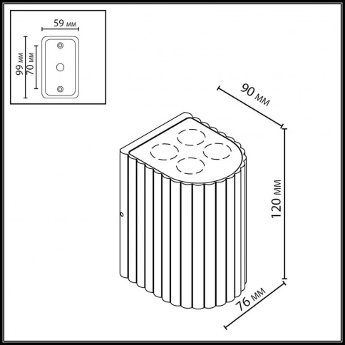 7127/8WL NATURE ODL25 Фасадный светильник черный/металл IP54 LED 8W 10°  220-240V GLENN фото 2