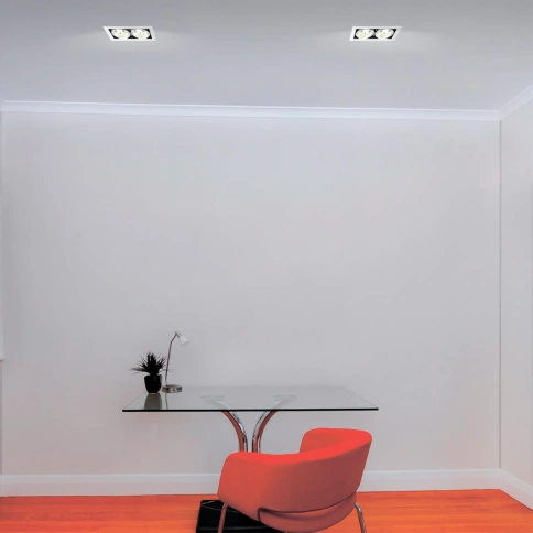 358441 SPOT NT20 481 бел/черн Встраиваемый карданный светильник IP20 LED 4000К 2*24W 100-265V GESSO фото 2
